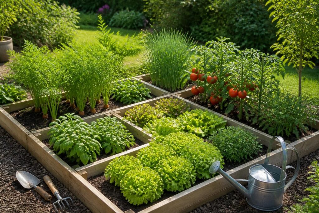 découvrez comment démarrer un potager en carrés sur une petite surface pour cultiver facilement vos légumes et herbes aromatiques même avec peu d'espace.